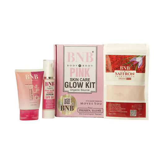 BNB Pink Glow Kit (Toneup Facewash +Saffron Mask +Pink Glow SunScreen spf 60)